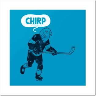 Hockey Chirp (blue version) Posters and Art